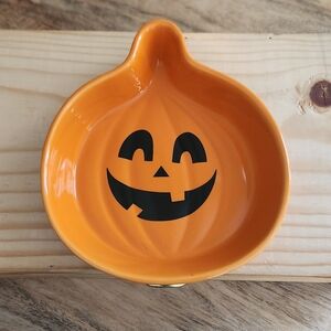 Ceramic Orange Pumpkin Jack-o-Lantern Pumpkin-shaped Dish